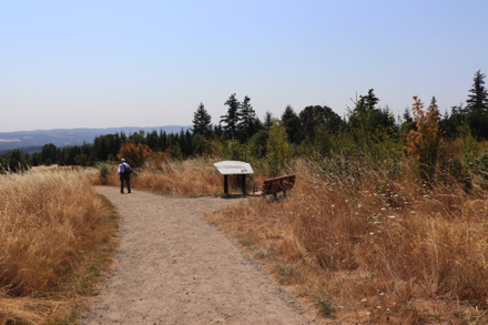 Bench and interpretive display just west of Little Prairie Loop and Cooper Mountain Loop intersection Bench and interpretive display just west of Little Prairie Loop and Cooper Mountain Loop intersection